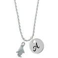 thumbnail image 1 of Delight Jewelry Silvertone Penguin Silvertone Script Initial Disc - A - Charm Necklace, 20"+3", 1 of 4