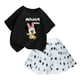 thumbnail image 4 of Conjunto de 2 piezas de camiseta y falda de algodón para niña, falda tutú de princesa de ballet esponjosa, traje de falda de encaje para fiesta de cumpleaños y boda, 4 of 5
