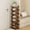 Brown, variant on Buric 5 Tier Flexible Combination Shoe Rack, Shoe Organizer, Freestanding Small Shoe Rack, Stackable Nan Bamboo Shoe Rack Organizer, Brown