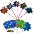 thumbnail image 1 of Kicko Colorful Metallic Pinwheels Pack of 12 Windmills with Stick for Kids and Adults, 1 of 9
