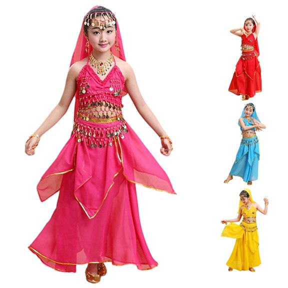 WERYOUNG Girls Dance Outfits Kids Belly Dance Performance Dress Children Stage Wear Sets Trendy Clothing Sets 7-10 Years