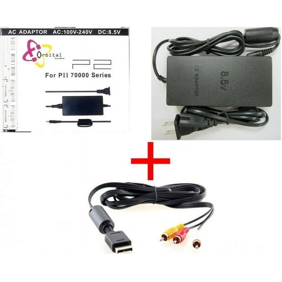 Video Game Accessories SLIM AC ADAPTER CHARGER POWER CORD SUPPLY FOR SONY PS2 AUDIO VIDEO AV CABLE