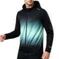thumbnail image 6 of hoksml Men's Gradient Hooded Running Jacket Full Zip Quick Dry Lightweight Athletic Windbreaker for Outdoor Gym Cycling Daily Wear, 6 of 8