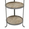 thumbnail image 6 of DecMode 14" x 28" Gray Metal 2 Shelf Accent Table with Brown Wood Tabletops, 1-Piece, 6 of 9