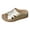Gold, variant on Womens Orthopedic Sandals Open Toe Splice Leather Wedge Slides Comfortable Arch Support Casual Walking Shoes Slippers Silver Size 6.5