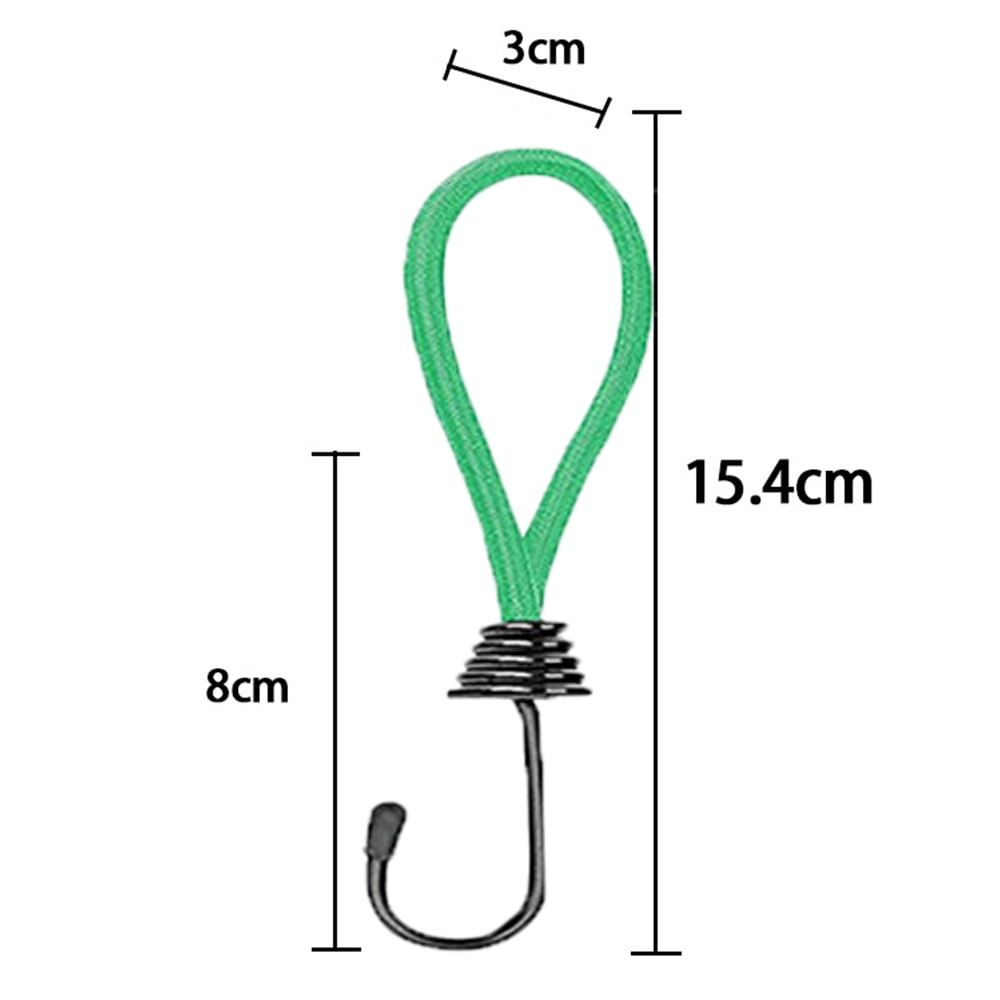 20 Gomas Tensoras Con Ganchos De 15 Cm - Para Lona, Carpa, Toldo Y Camping, Elásticas Y Resistentes