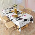 thumbnail image 6 of Pug and Love Heart Rectangle Tablecloth 60"x120",Waterproof Polyester Rectangle Table Cloth, Wipeable Spillproof Polyester Tablecloth for Dining, Camping, Indoor and Outdoor, 6 of 6