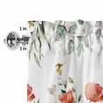thumbnail image 4 of Red Poppy Rod Pocket Curtain Valance, Spring Farmhouse Country Flower Leaf Plant Farmhouse Window Valance for Living Room, Bedroom, Kitchen 42"W x 12"L, 4 of 9