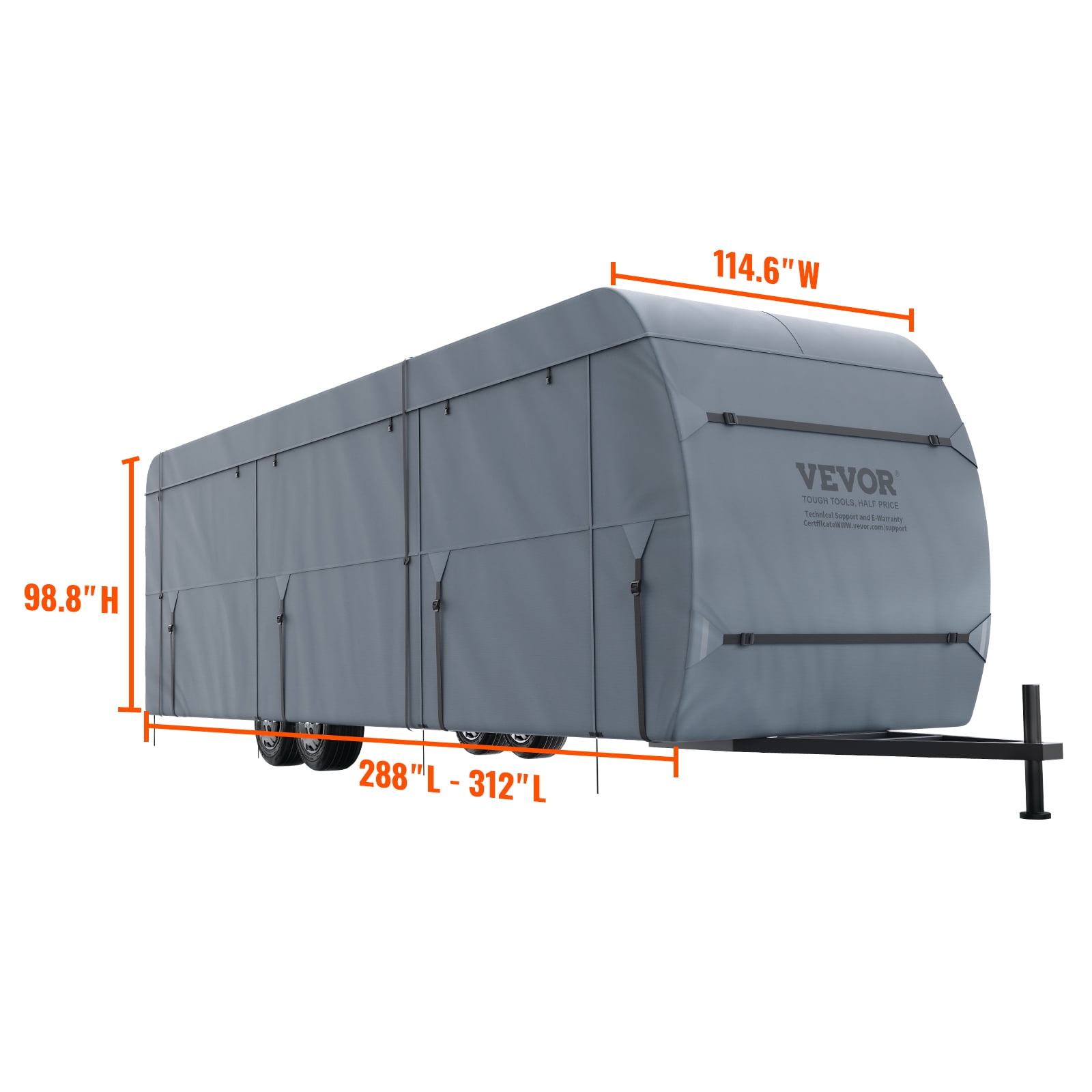 BENTISM Travel Trailer Cover, 28-30' RV Cover, 4-Layer Non-Woven Fabric Camper Cover, Waterproof, Windproof And Wear-Resistant Class A RV Cover, Rip-Stop Camper Cover with Storage Bag and Patches