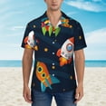 thumbnail image 4 of Disketp Hawaiian Shirts For Men,Spaceships And Stars Print Mens Casual Short Sleeve Button Down Shirts Beach Shirt, 4 of 8