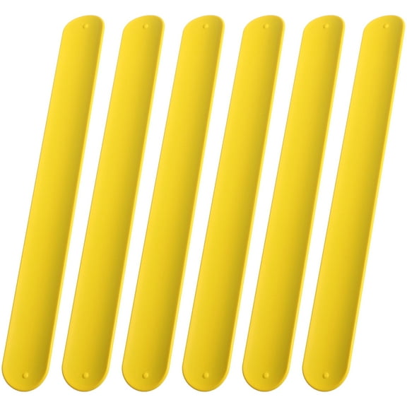 OFFIGAM 10-Pack Yellow Elastic Silicone Slap Bracelets Wristbands for Kids and Adults Fun Accessories