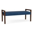 thumbnail image 1 of Pemberly Row Waiting Reception 2 Seat Bench Wood Frame in Blue, 1 of 5