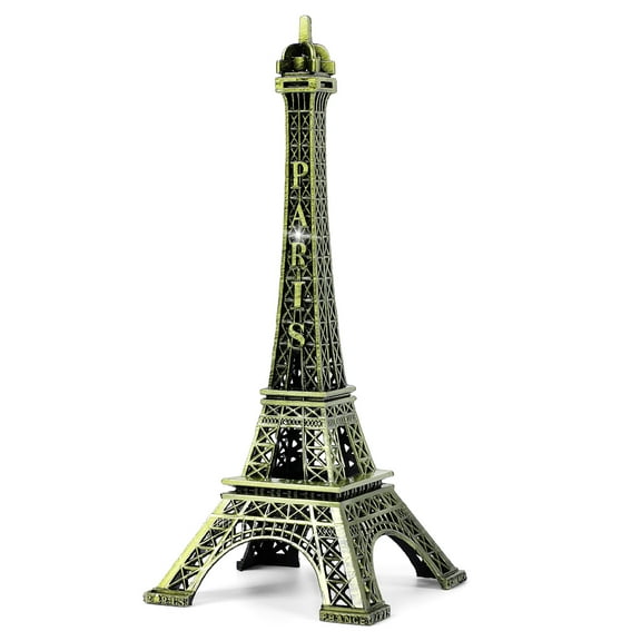 7.1 Inch High Eiffel Tower Statue, Decorative Metal Eiffel Tower Model Figurine Replica Stand Holder