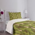 thumbnail image 5 of Ambesonne Deer Quilted Bedspread Set 2 Pcs, Forest Creatures Moose, Twin Size, Green Tan Brown, 5 of 6