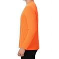 thumbnail image 4 of Zfeel High Visibility Long Sleeve Work T-Shirt for Men, Hi Vis Work Safety Shirts 100% Polyester Dry Fit Crew Neck Tee Safety Neon Orange Color, L Size, 4 of 5
