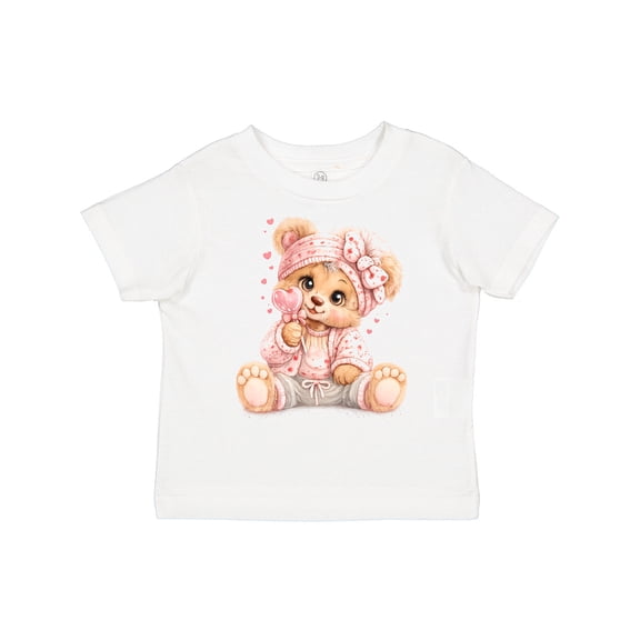 Inktastic Cute Pink Teddy Bear Boys or Girls Toddler T-Shirt
