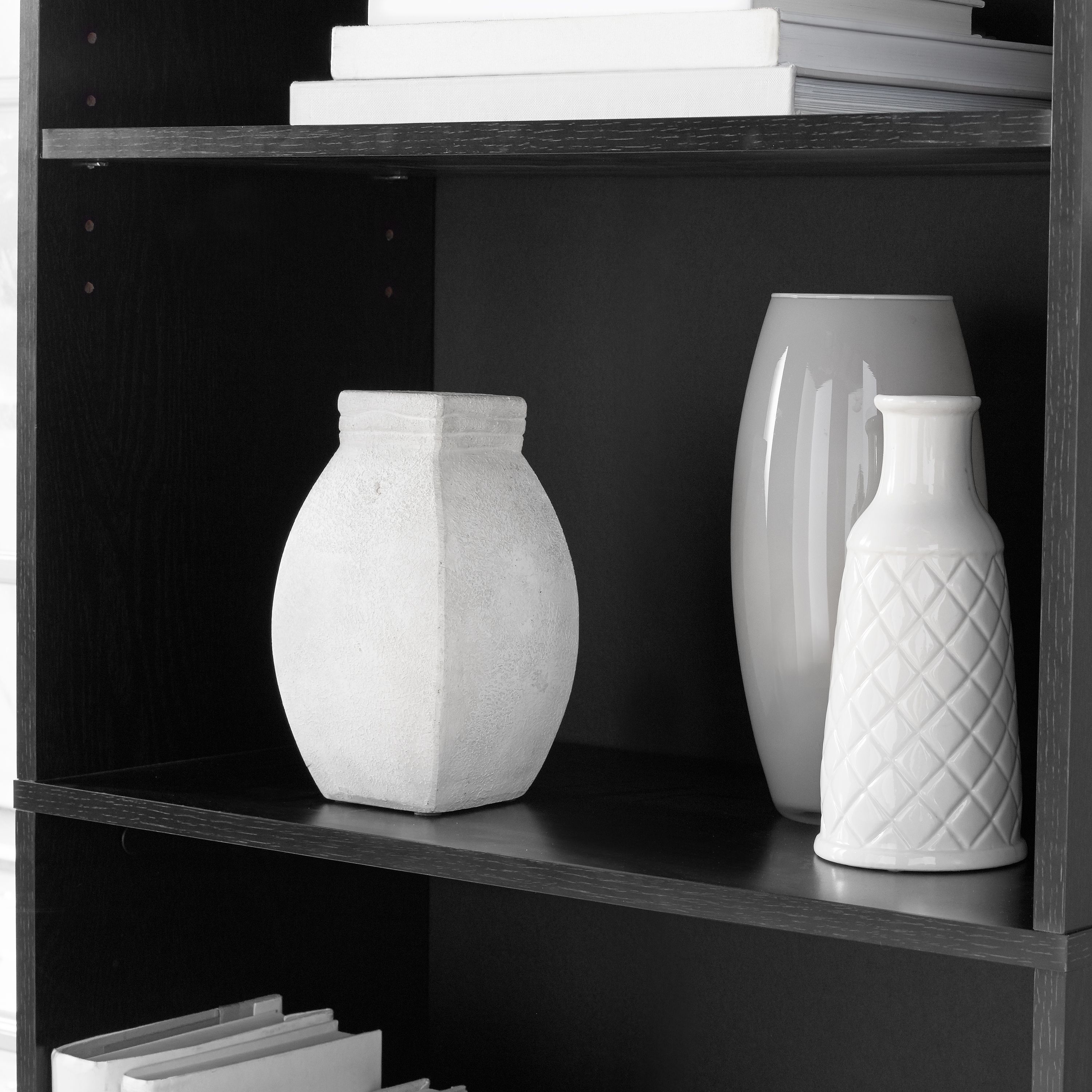 Mainstays 5-Shelf Bookcase with Adjustable Shelves, True Black Oak - image 4 of 8