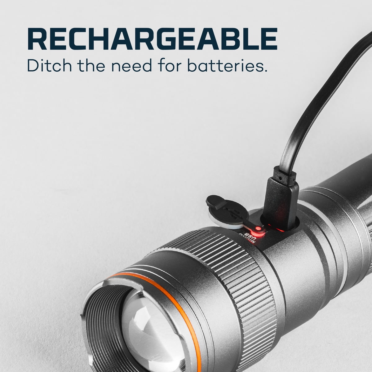 NEBO Franklin Slide 500 Lumen COB LED Gray Rechargeable Handheld Flashlight and Work Light