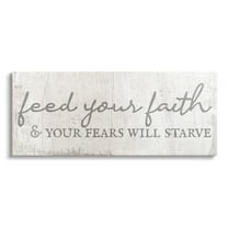 Stupell Industries Feed Your Faith Spiritual Religious Painting Gallery Wrapped Canvas Print Wall Art, 30 x 13