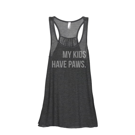 Thread Tank My Kids Have Paws Women's Sleeveless Flowy Racerback Tank Top Charcoal Large