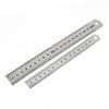 Unique Bargains Office Woodworker Silver Tone 15cm 20cm Measuring Straight Ruler 2 in 1