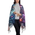 thumbnail image 2 of Rateoe Outer Space Floating Numbers And Letters Women's Traditional Scarf Wrap Tassel Shawl Fringes Neck Head Shawl Retro Scarf, 2 of 8