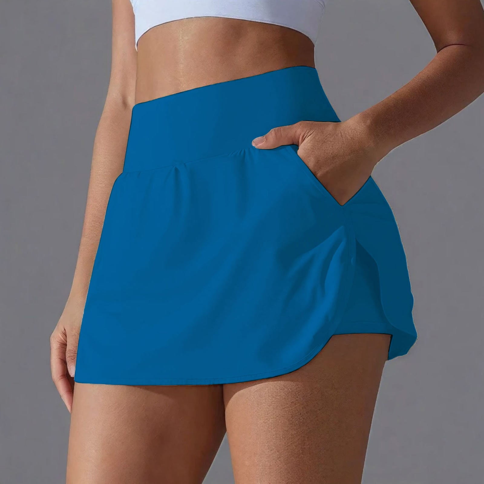 Razzly Spring Dresses for Women Mini Sleeveless Dress Athletic Skirt With Two-Layer Design Casual Tennis Dress Featuring Built-In Shorts for Daily Living and Wear casual dress designed for(Blue,XL)