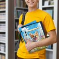 thumbnail image 5 of HELLHERO 1 pc Paperback Book Cover with Washable Polyester Fabric Book Organzoer Holder for Office Teachers 11.4 Inch X 8.66 Inch, Corgis and Flowers, 5 of 8