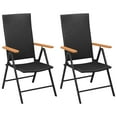thumbnail image 3 of vidaXL Ensemble Repas de Jardin 3 Pcs Noir et Brun, 3 of 5