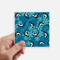 thumbnail image 1 of Cartoon Dolphins Whales Blue Waves Sticker Square Waterproof Stickers Wallpaper Car Decal, 1 of 1