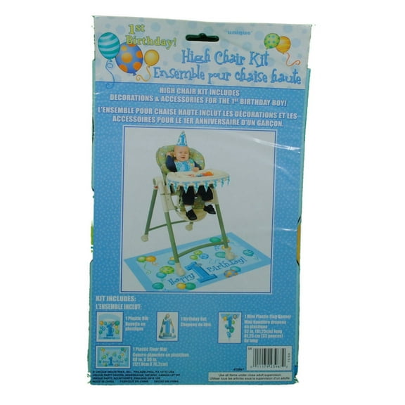 Blue Balloons 1st Birthday High Chair Decorations Kit, 4pc