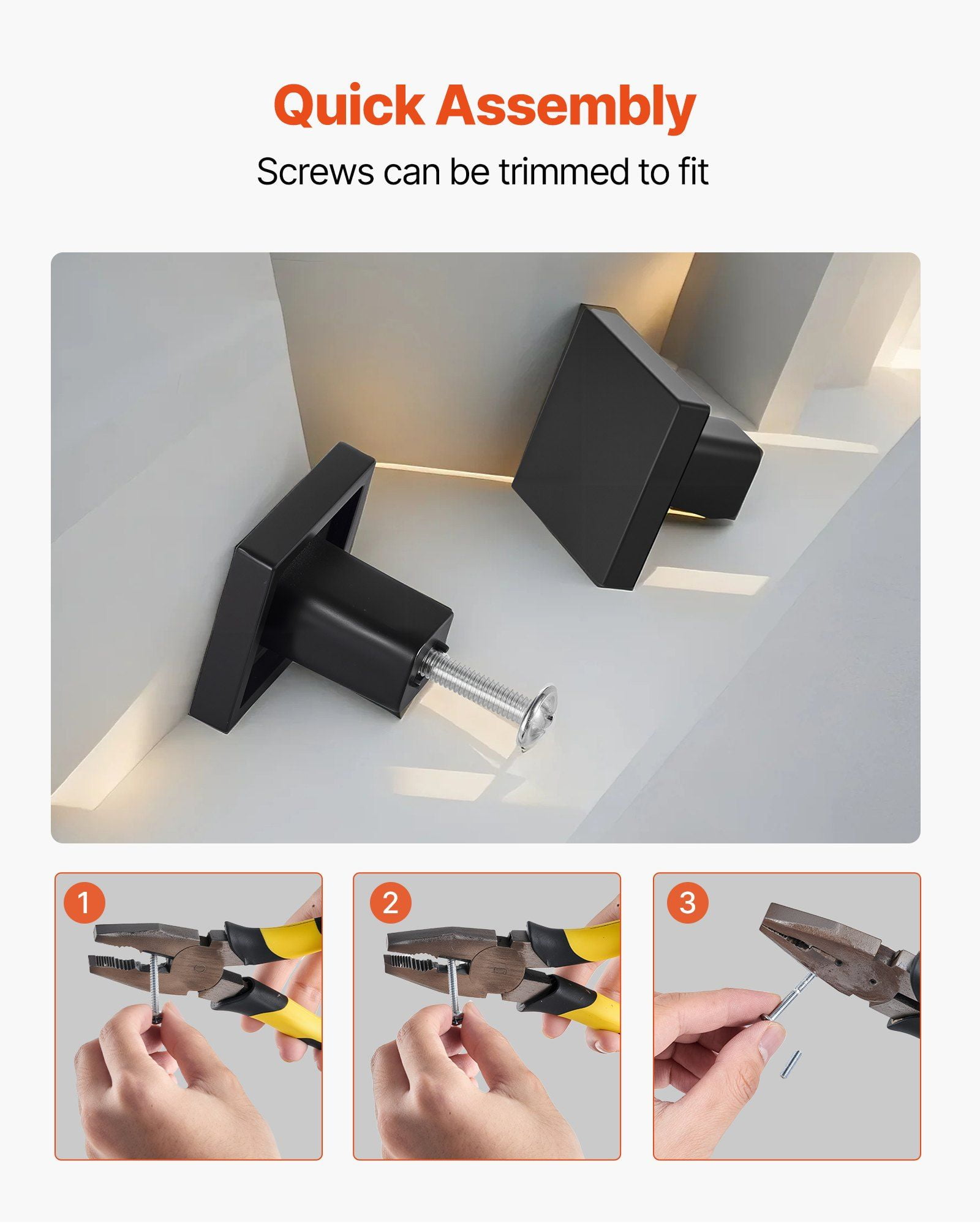 10-Pack 1.18 Inch Black Square Cabinet Knobs, Zinc Alloy Drawer Pulls & Door Handles with Screws, for Kitchen Bathroom Dresser Cupboard Closet Cabinets