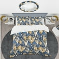 thumbnail image 2 of Designart 'Gold And Blue Cubes' Mid-Century Modern Duvet Cover Set, 2 of 4