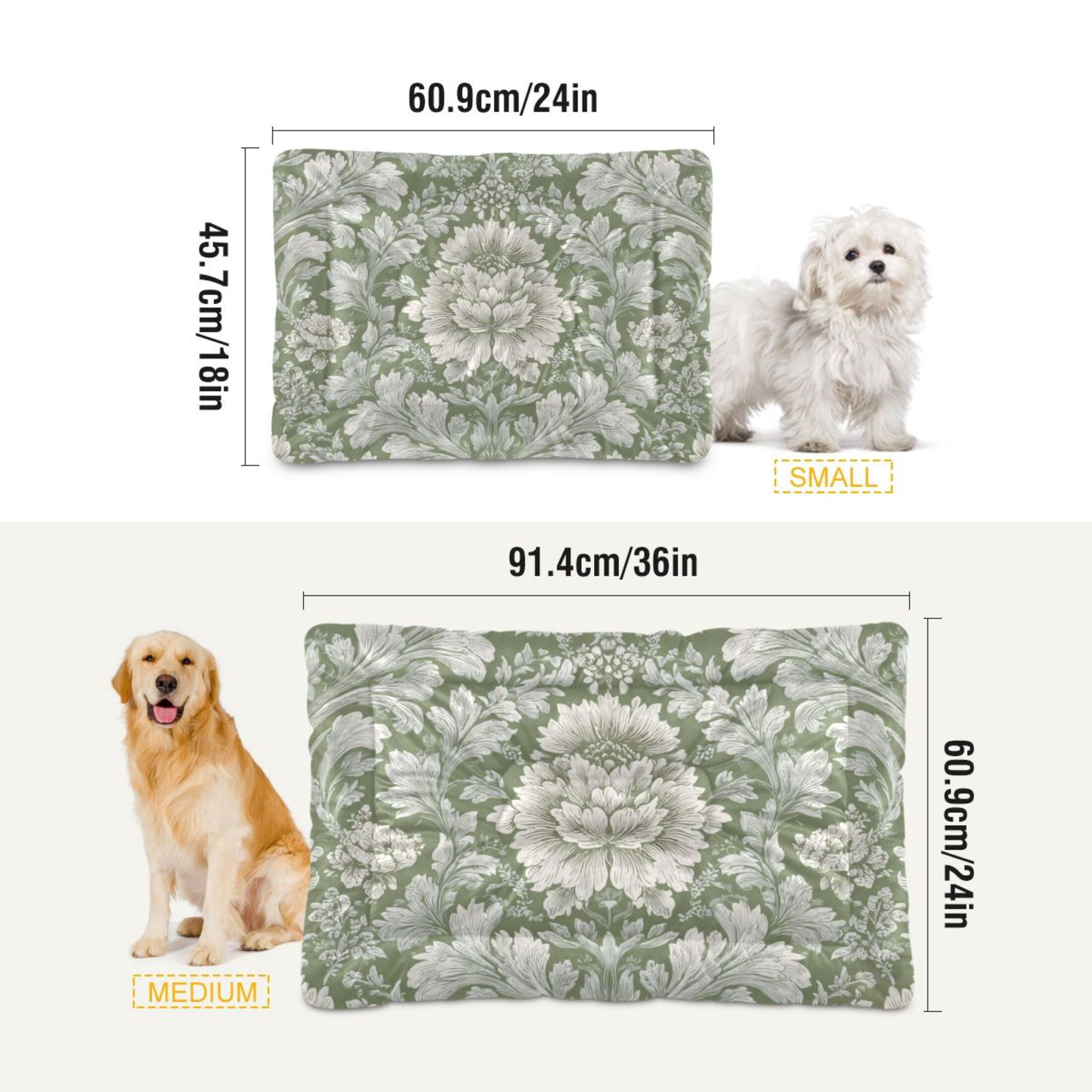 Cozy Mat Pet Bed Indoor Outdoor Warm Soft For Cat Dog Puppy(S/M) Sage Green and Ivory