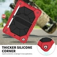 thumbnail image 3 of Allytech iPad 9.7 Case 2018/2017 iPad 5th/6th Gen Cover for Kids, iPad Pro 9.7 Case 2016, Soft Silicone + Hard PC Heavy Duty Case with Pen Holder/360 Rotation Stand/Hand & Shoulder Strap, Red Black, 3 of 4