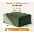 thumbnail image 6 of Large Oversized Corduroy Ottoman Footrest for Sofa Large Rectangle Floor Bench Extra Seating Coffee Table for Living Room, No Assembly (Sage Green), 6 of 9