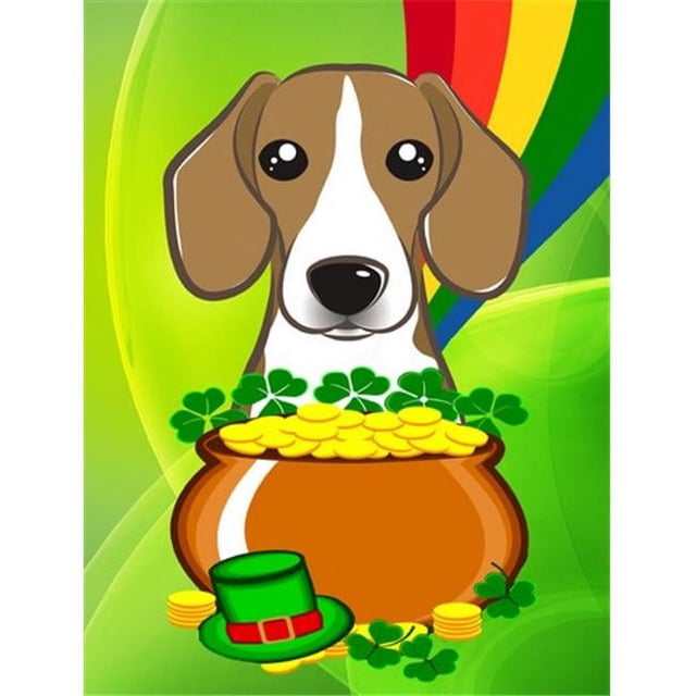 Carolines Treasures BB1983CHF Beagle St. Patricks Day Canvas House Flag