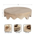 thumbnail image 6 of Kate and Laurel Fairlee Decorative Wavy Round Tray, 12 Inch Diameter, Natural Wood, Modern Scalloped Circle Serving Tray for Coffee Table Ottoman Tray, Dining Table Centerpiece, or Entryway Catchall, 6 of 9