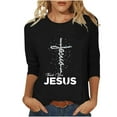 thumbnail image 2 of Aloohaidyvio Easter Shirts for Women 3/4,Womens Easter Round Neck Long Sleeved Top T-shirt，Easter Ladies Clothing, 2 of 5