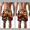 thumbnail image 3 of luoweisi Men's Beach Shorts Quick Dry Swim Trunks with Mesh Lining Cartoon Owl M, 3 of 5