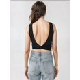 thumbnail image 5 of Slim Fit Boat Neck Crop Top with Back Detail, 5 of 5