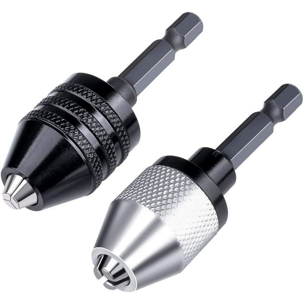 2 uds 6,5mm taladro sin llave mandril hexagonal portabrocas sin llave adaptador de cambio rápido convertidor Collet 0,3 ~ 6,5mm
