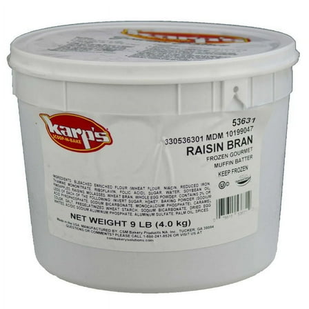 Baker and Baker Karps Scoop N Bake Raisin Barn Muffin Batter, 9 Pound - 2 pails.
