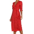 thumbnail image 2 of Honeeladyy Womens Loose Print Short Sleeve dress Women Fashion Attractive Summer Casual Floral Print Short Sleeve V-Neck Mid-Calf Dress, 2 of 4