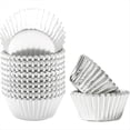 thumbnail image 1 of Mini 500 Piezas de Moldes para Cupcakes de Papel Plateado para Hornear Tazas para Hornear, Gruesos y Resistentes, Resistentes Al Aceite, Moldes para Muffins de Papel A, 1 of 5