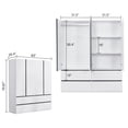thumbnail image 4 of ModMakers 4-Door Wardrobe Armoire Closet | Freestanding Bedroom Armoires Clothing Furniture Wood Wardrobe Cabinet w/ Hanging Rods & 4 Drawers, White, 4 of 8