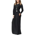 thumbnail image 5 of Brilliant Winter Dresses for Women Clearance Women Casual Long Sleeve Solid Crew Neck Long Dress with Pocket Black M, 5 of 6