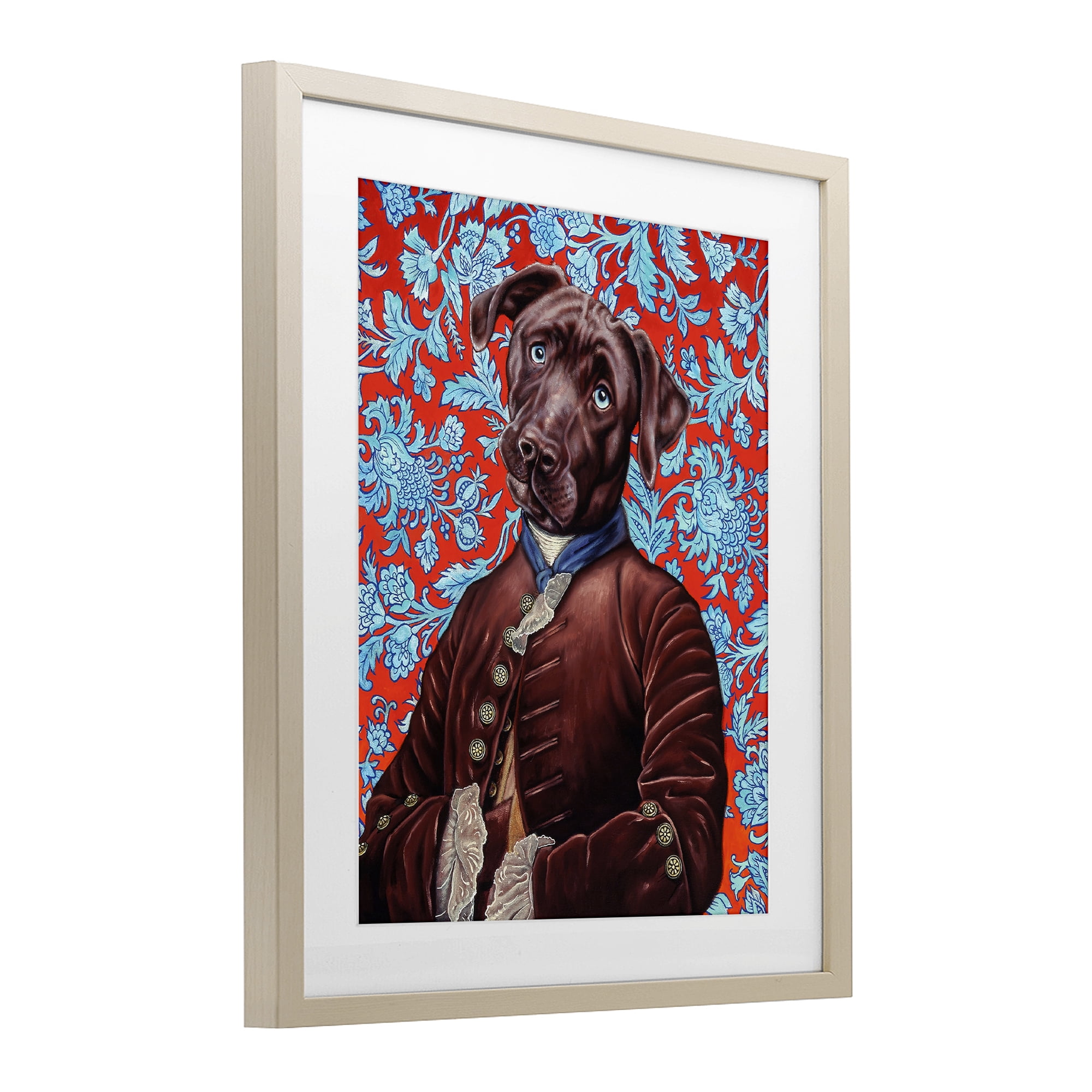 Stupell Industries Charming Labrador Composition Birch Framed Print Under Glass, design by Jane R. Talton