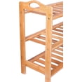 thumbnail image 2 of BirdRock Home 3-Tier Free Standing Bamboo Shoe Rack with Handles, 2 of 7