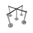 thumbnail image 1 of PreAsion 6Pcs Black Retractable Belt Crowd Control Barrier Posts Queue Management Safety System for Events Parties Or Crowd Control 2M, 1 of 6
